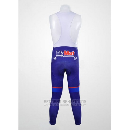 2012 Fahrradbekleidung FDJ Wei und Azurblau Trikot Langarm und Tragerhose